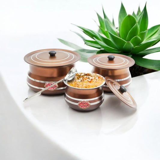 Copper Finish Cooking Pot Set