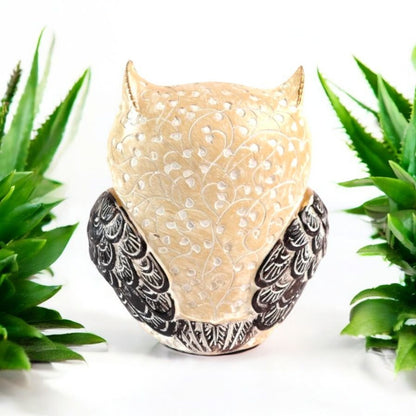 Decorative Owl Figurine with Evil Eye Motif set of 3