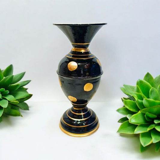 Elegant Black and Gold Decorative Vase