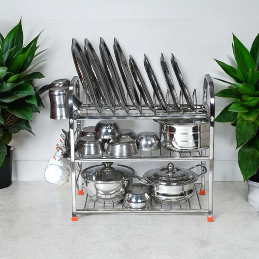 Stainless Steel 3-Tier Dish Rack