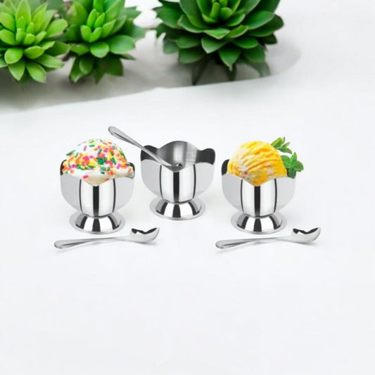 Stainless Steel Tulip Ice Cream Bowl