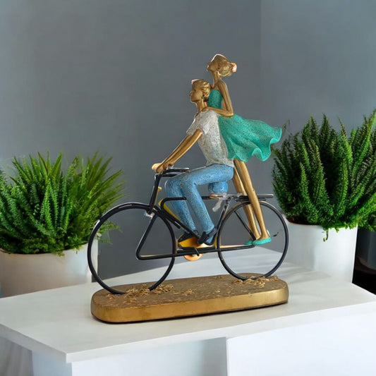 Romantic Couple on Bicycle Figurine