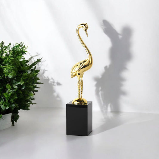 Gold Crane Decorative Sculpture