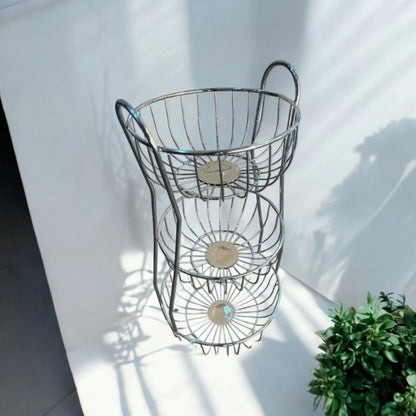 Three-Tier Stainless Steel Fruit Stand
