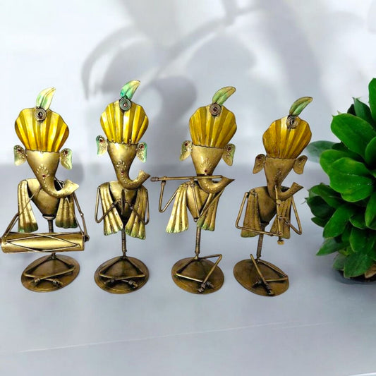 Brass Musician Figurine Set