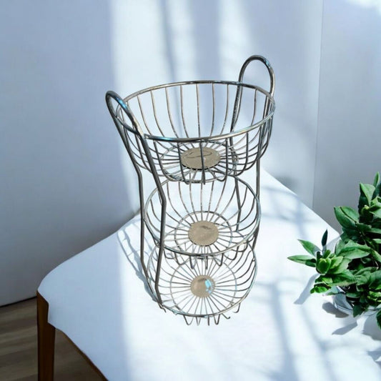 Three-Tier Stainless Steel Fruit Stand