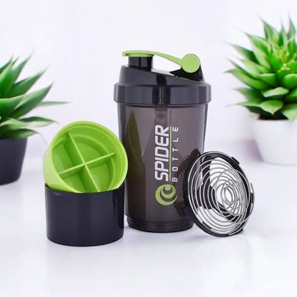 Spider Protein Shaker Bottle with Storage 500ml