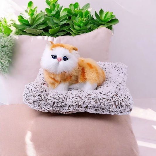 Lifelike Sleeping Cat Plush Toy