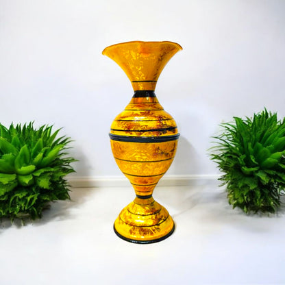 Vibrant Amber Decorative Glass Vase