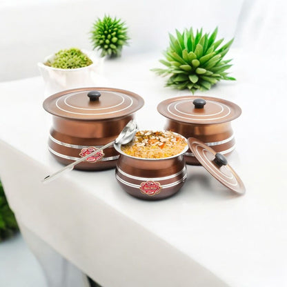 Copper Finish Cooking Pot Set