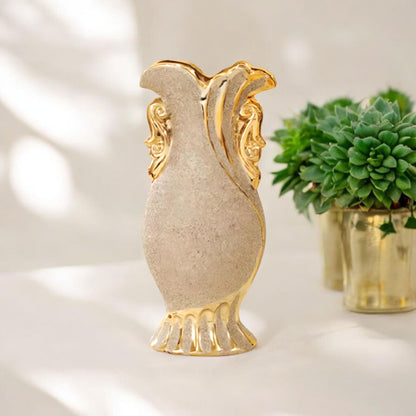 Elegant Gold Flower Ceramic Vase