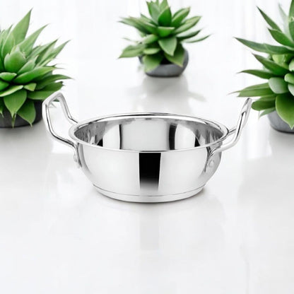 Stainless Steel Deep Kadhai with Lid