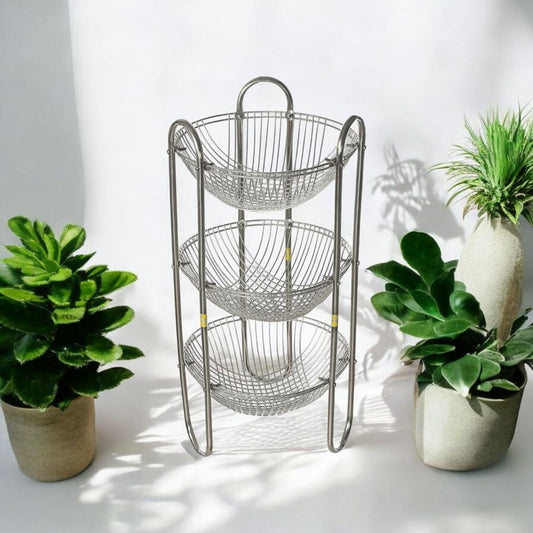 Stainless Steel 3-Tier Fruit Basket