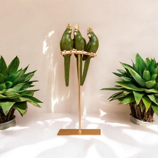 Trio Parrot Decorative Statue