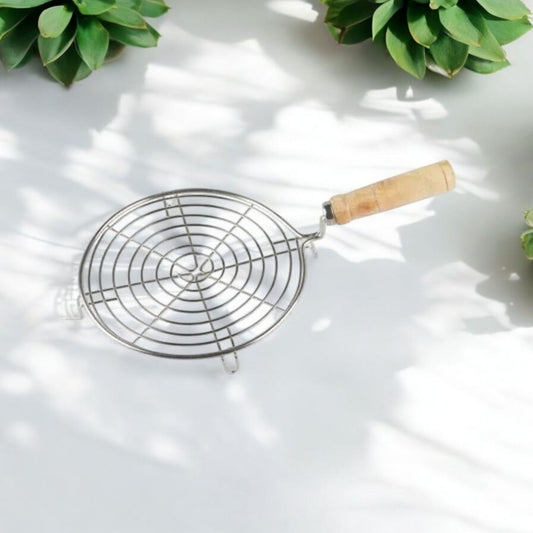 Wire Roti Grill Rack with Wooden Handle