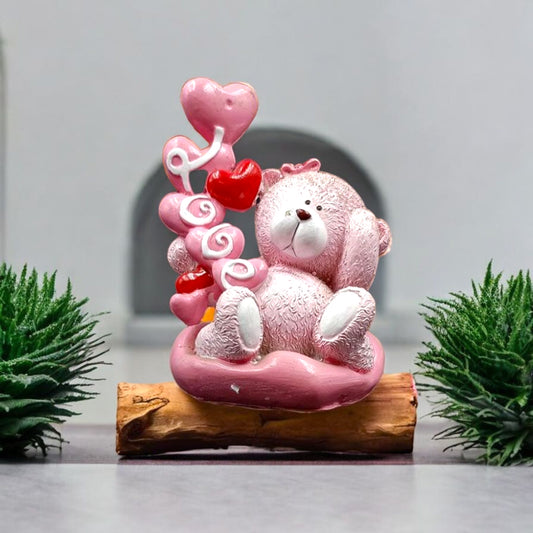 Cute Pink Teddy Love Figurine