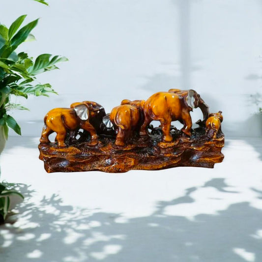 Elephant Family Decorative Sculpture