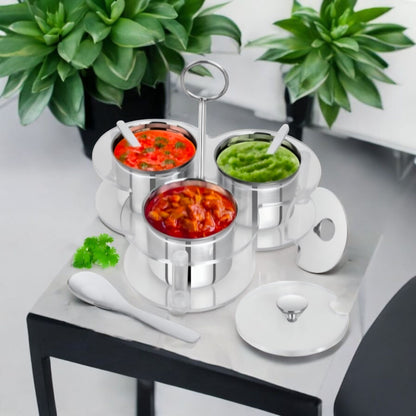 Stainless Steel 3-Piece Condiment Server Set