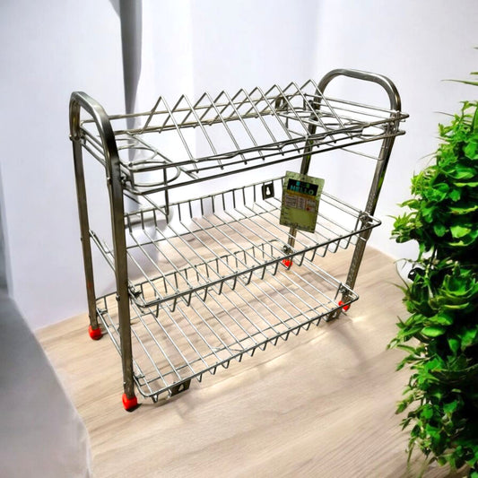 Stainless Steel 3-Tier Dish Drainer Rack