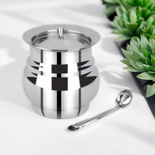 Stainless Steel Storage Pot with Spoon