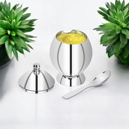 Stainless Steel Ghee Pot with Spoon