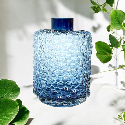 Blue Bubble Glass Vase