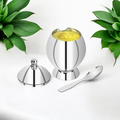 Stainless Steel Ghee Pot with Spoon