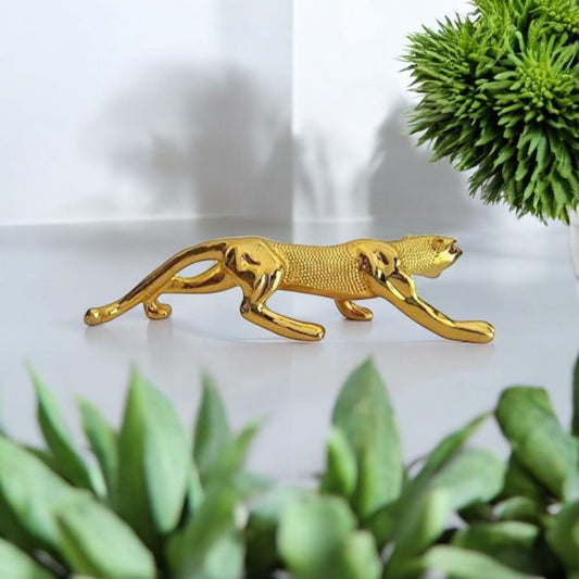 Golden Panther Figurine for Home Decor