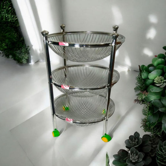 Stainless Steel 3-Tier Basket Stand