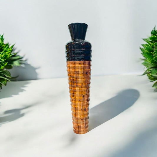Unique Wooden Textured Flower Vase