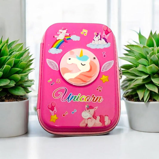 Colorful Unicorn-Themed Pencil Case