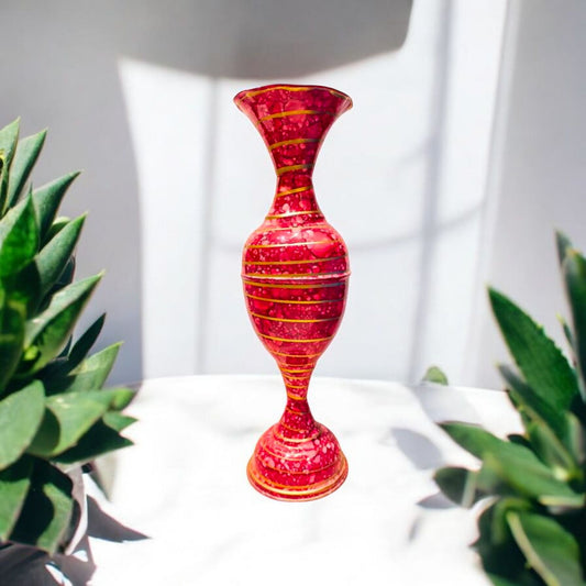 Vibrant Red and Pink Decorative Vase