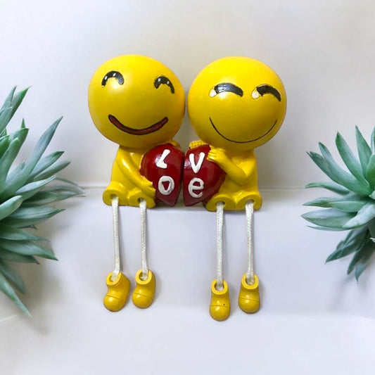 Cute Yellow Love Figurine Duo