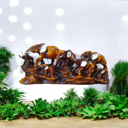 Elephant Family Decorative Sculpture