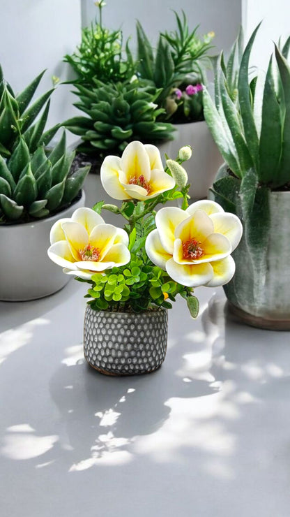 Elegant Artificial Cream Magnolia Arrangement