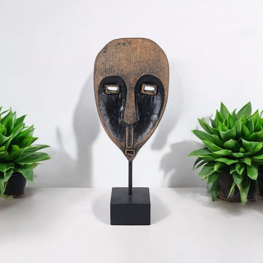Rustic Tribal Face Mask Sculpture