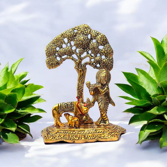 Krishna with Cow Figurine